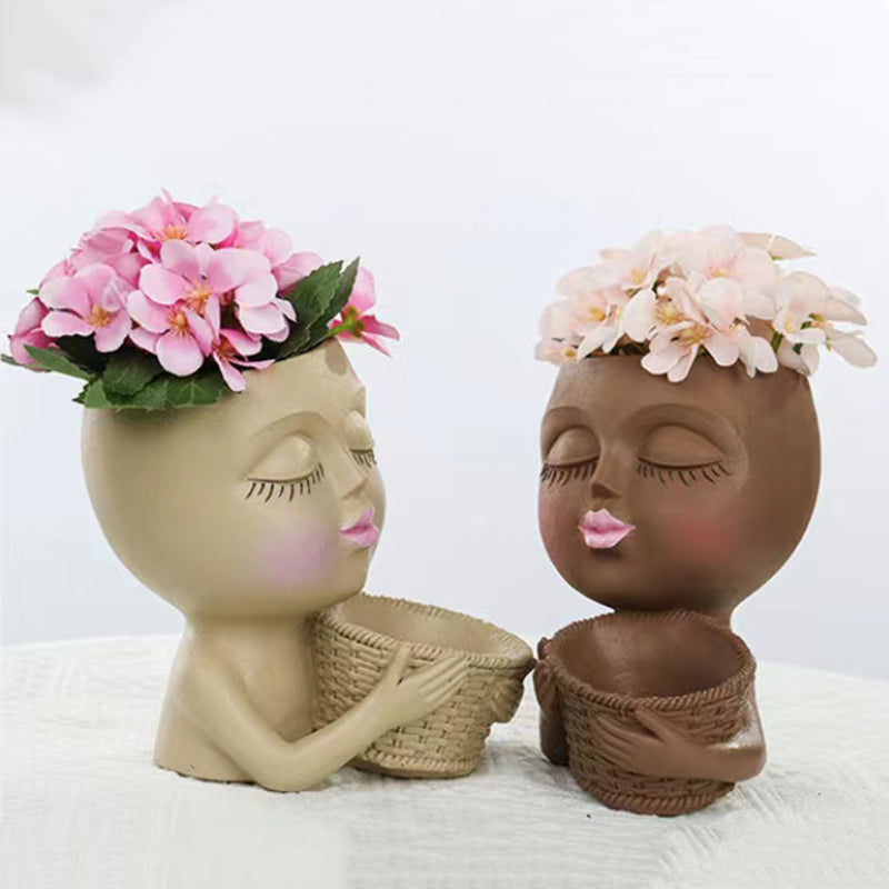 Creative Resin Sculpture Flower Pot Ornament