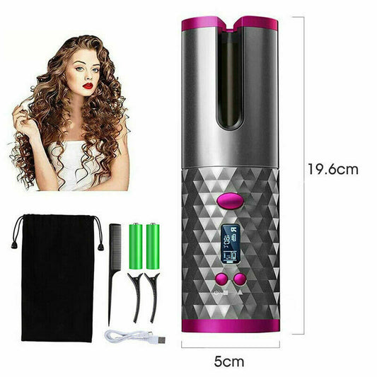 Portable USB Cordless Auto Rotating Hair Curler Hair Waver Curling Iron Styling Automatic Hair Curler Auto Ceramic Wireless