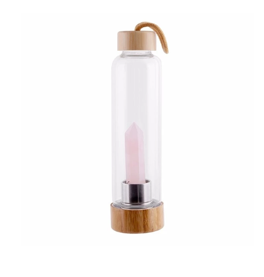 Crystal Infused Elixir Glass & Bamboo Water Bottle